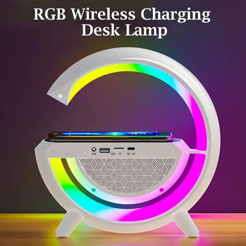 WePro™G Shaped Wireless Charger Bluetooth Speaker Colorful Atmosphere Lamp