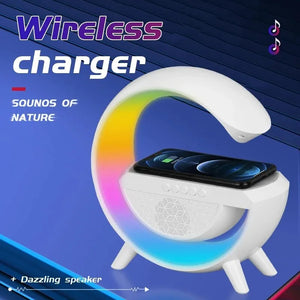 WePro™G Shaped Wireless Charger Bluetooth Speaker Colorful Atmosphere Lamp