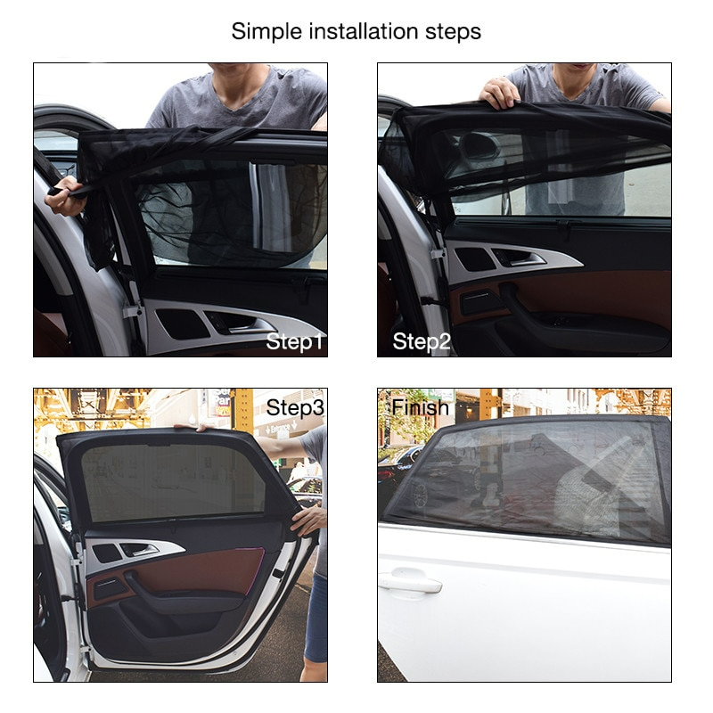 2pcs Car Side Window UV Protection Curtain Sun Shade Vehicle